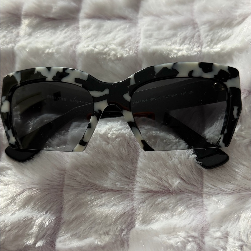 Miu Miu Black and White Patterned Sunglasses
